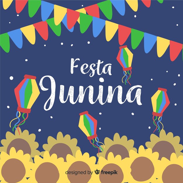 Fondo de festa junina dibujado a mano