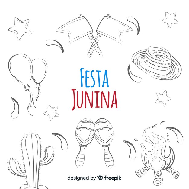 Fondo de festa junina dibujado a mano