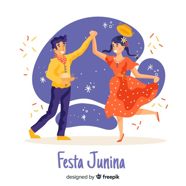 Fondo de festa junina dibujado a mano