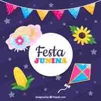 Vector gratuito fondo de festa junina con elementos