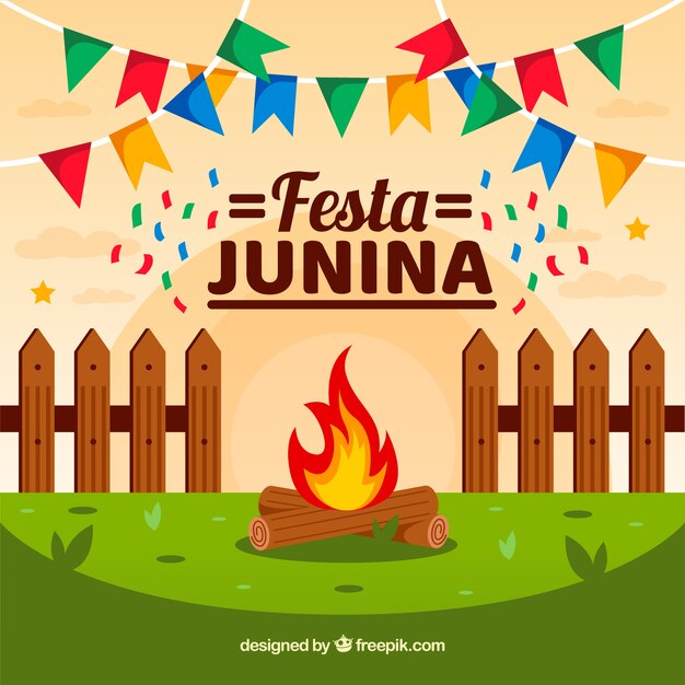 Fondo de festa junina en estilo flat