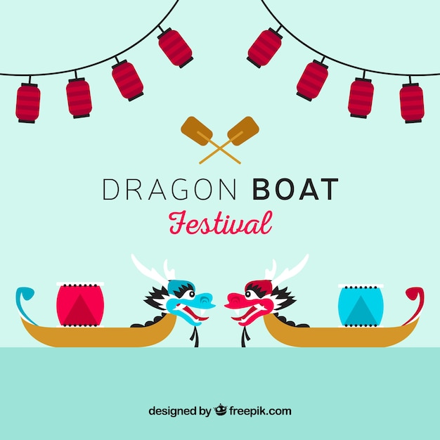 Fondo del festival de los botes dragón