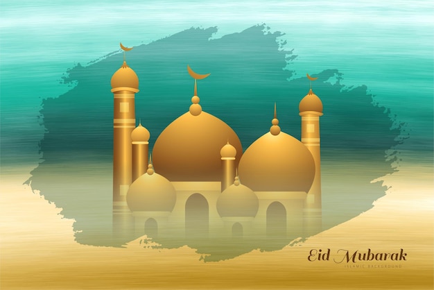 Vector gratuito fondo de festival de celebración de tarjeta de felicitación de eid mubarak