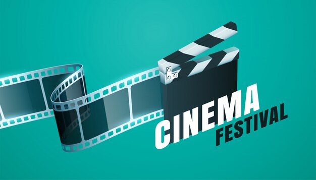 Fondo de festival de cine con diseño de claqueta abierta