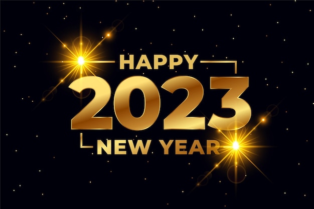 Fondo de festival de feliz año nuevo con texto dorado 2023