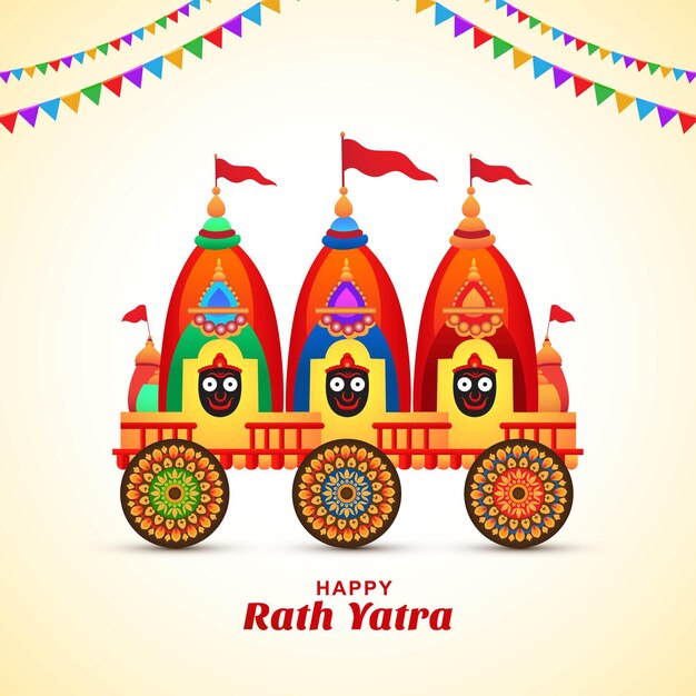 Fondo de festival hindú de vacaciones feliz rath yatra