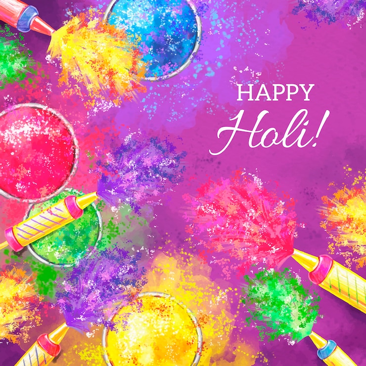 Vector gratuito fondo de festival holi acuarela