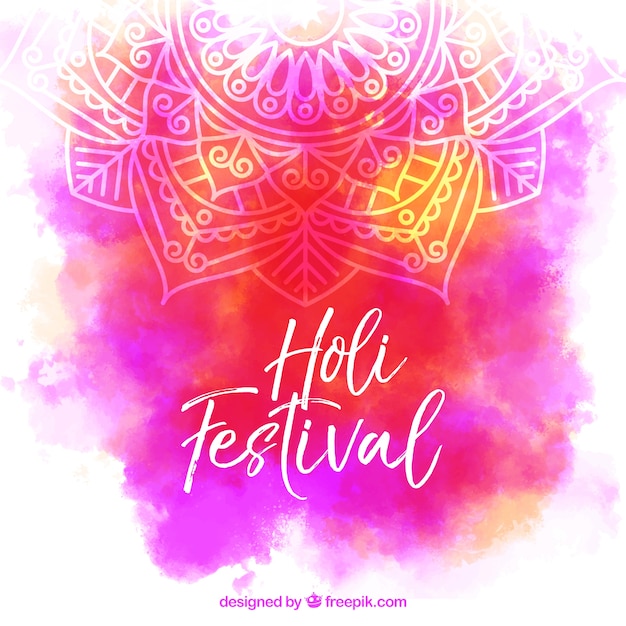 Vector gratuito fondo del festival holi dibujado a mano