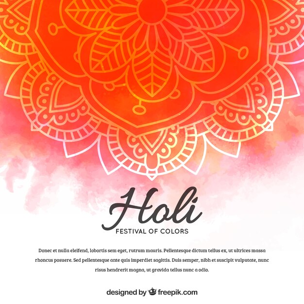 Fondo de festival holi dibujado a mano