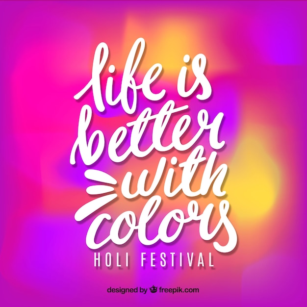 Vector gratuito fondo del festival holi dibujado a mano