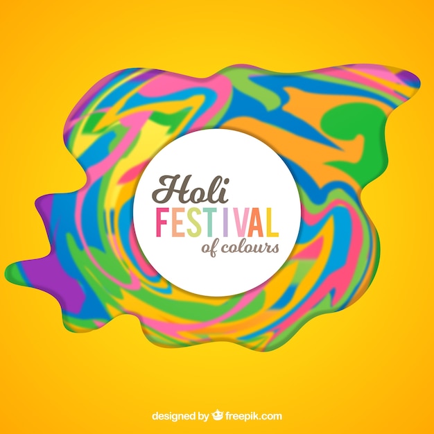 Vector gratuito fondo del festival holi dibujado a mano