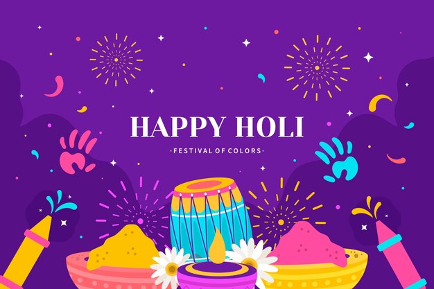 El fondo del festival de Holi es plano