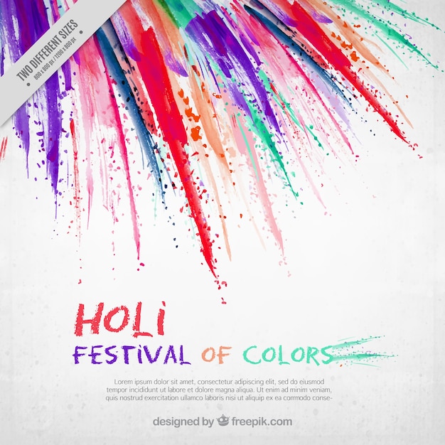 Vector gratuito fondo del festival holi con pinceladas