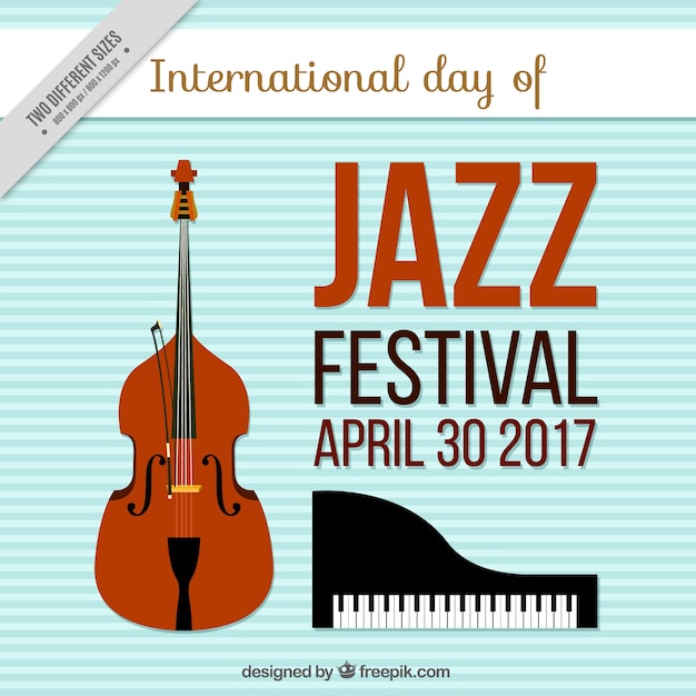 Vector gratuito fondo de festival de jazz con instrumentos musicales