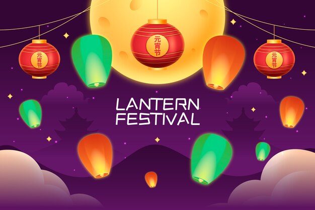 Fondo del festival de las linternas en gradiente