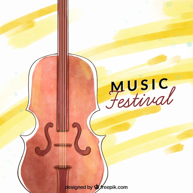 Vector gratuito fondo de festival de música en acuarela