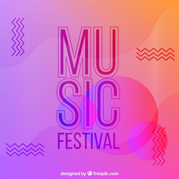 Fondo del festival de música en diseño plano