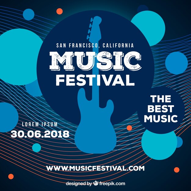 Fondo del festival de música en diseño plano