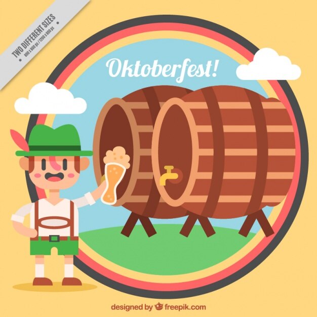 Vector gratuito fondo de festival de oktoberfest en estilo retro