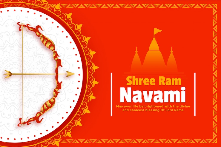 Vector gratuito fondo festival ram navami con arco y flecha
