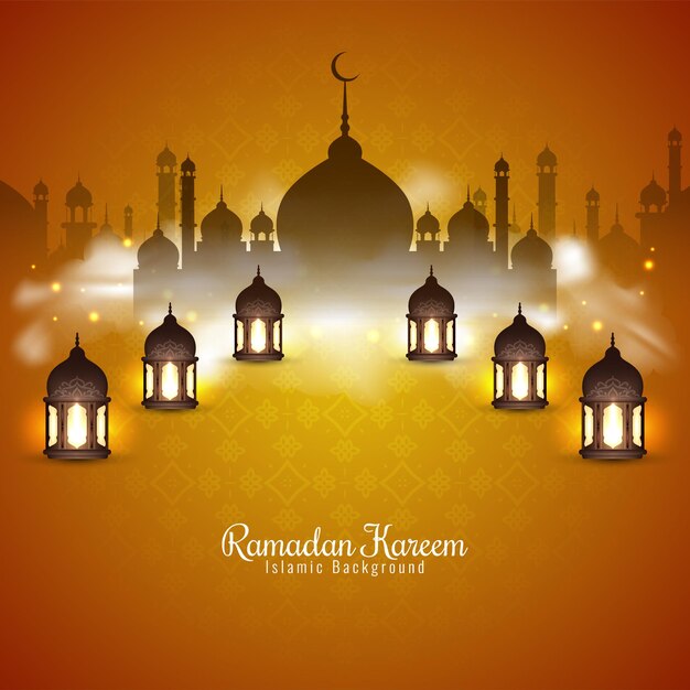 Fondo del festival Ramadán Kareem con linternas