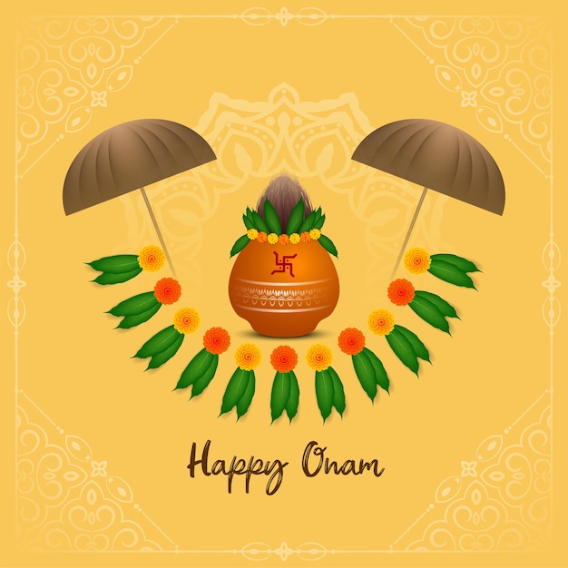 Vector gratuito fondo del festival religioso malayali de la india del sur de happy onam