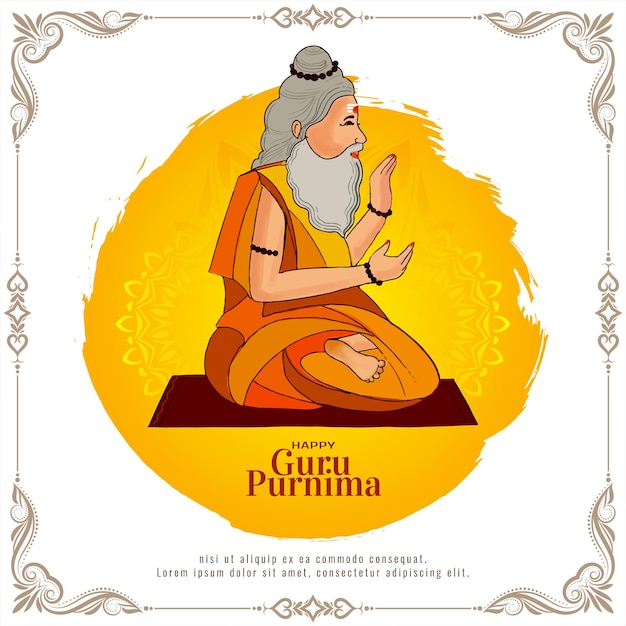 Fondo de festival tradicional indio Happy Guru Purnima