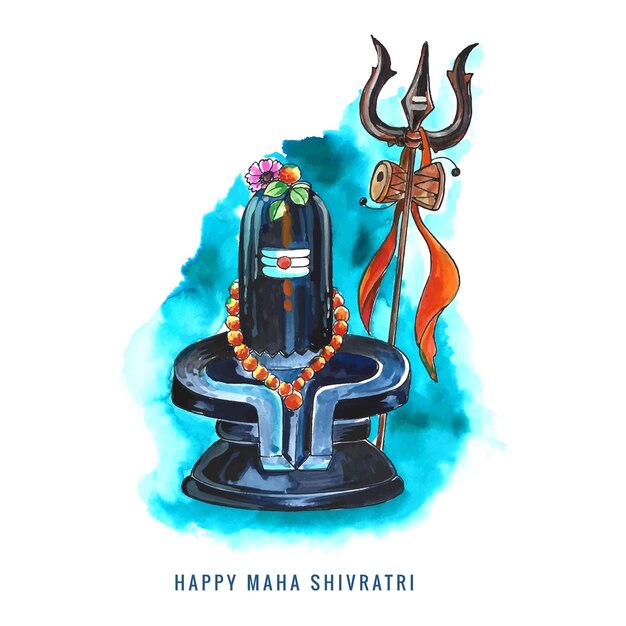 Fondo del festival X9Maha shivratri con diseño de vacaciones de tarjeta shiv ling