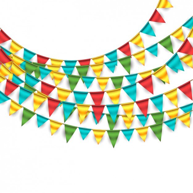 Fondo festivo con banderines