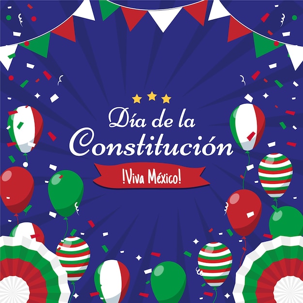 Fondo festivo del día de la constitución de méxico