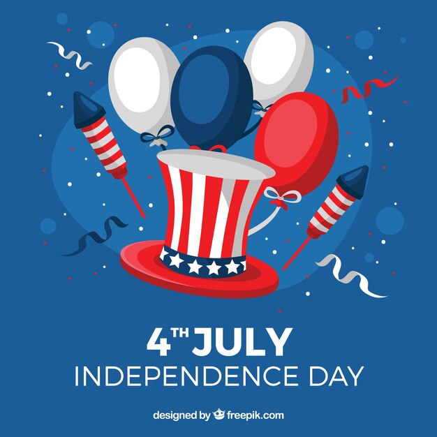 Fondo festivo con globos para el día de la independencia
