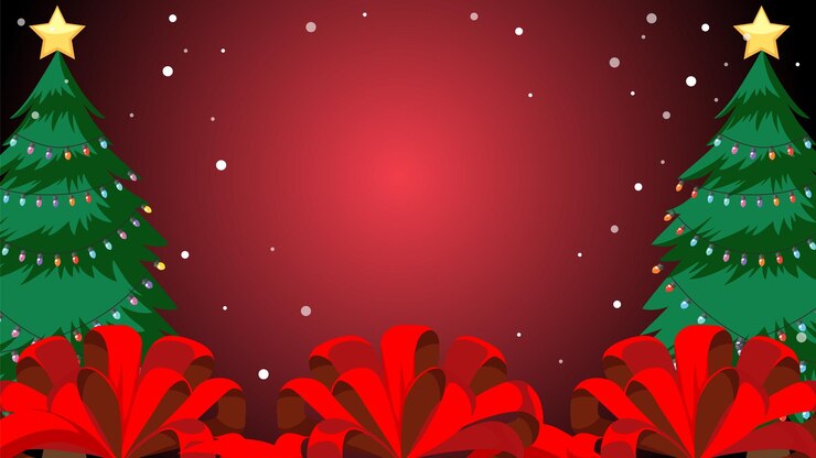 Vector gratuito fondo festivo de navidad rojo con regalo y lazo