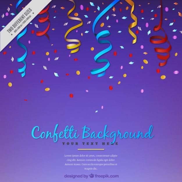 Fondo festivo con serpentina y confeti