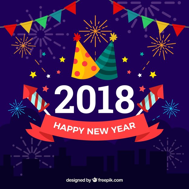 Fondo de fiesta de año nuevo 2018