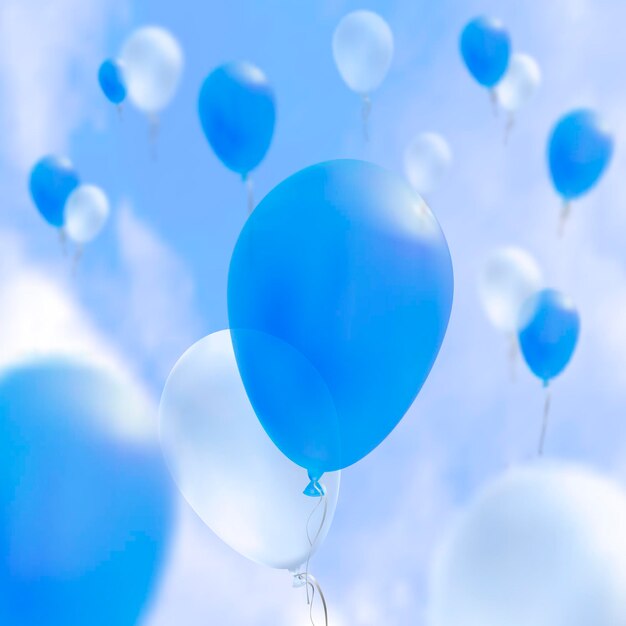 Fondo de fiesta de celebración con globos y símbolos divertidos ilustración vectorial realista