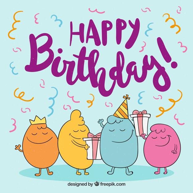 Fondo fiesta de cumpleaños dibujado a mano