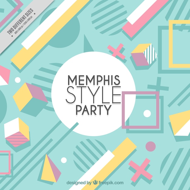 Fondo de fiesta en estilo memphis con colores pastel