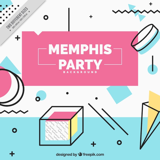 Fondo de fiesta en estilo memphis