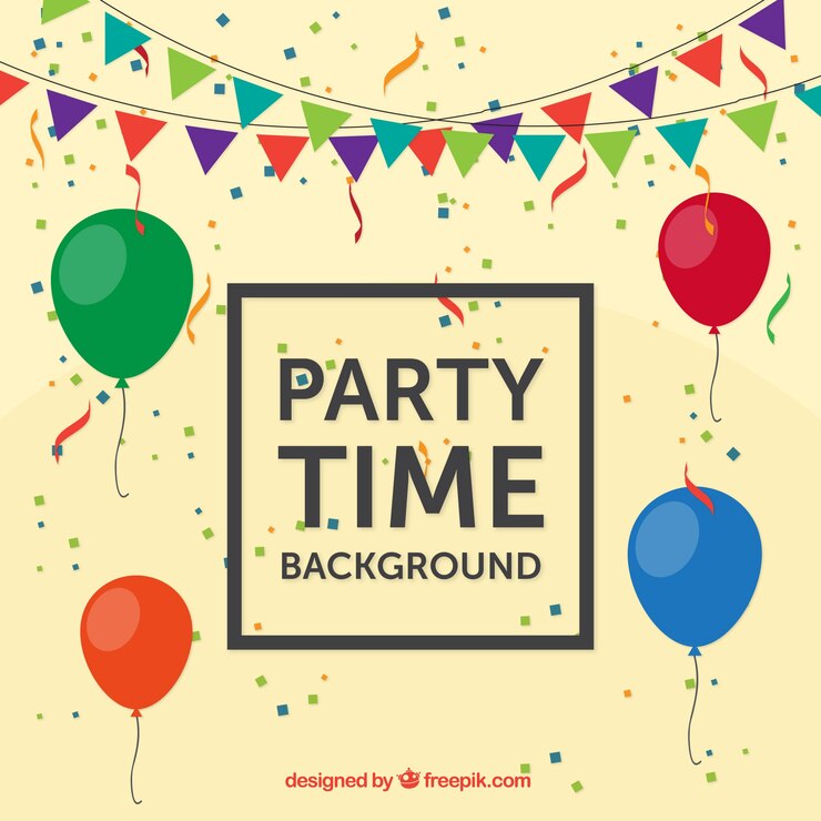 Vector gratuito fondo de fiesta con globos y guirnaldas