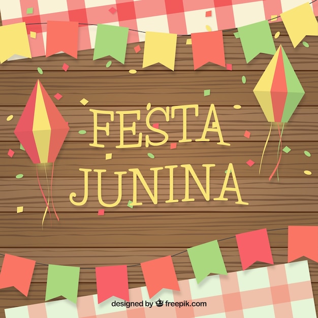 Fondo de fiesta junina con decoración