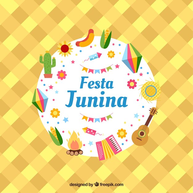 Fondo de fiesta junina con elementos tradicionales
