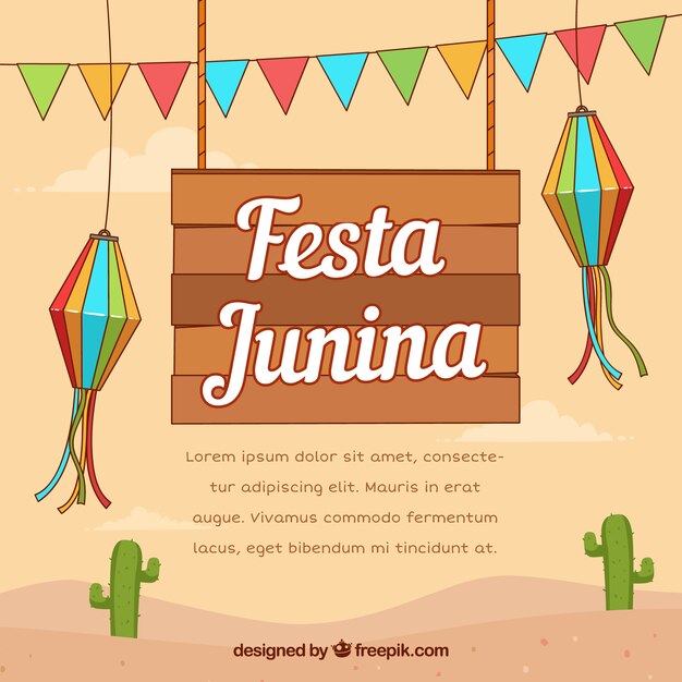 Fondo de fiesta junina con elementos tradicionales