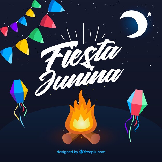 Fondo de fiesta junina con elementos tradicionales