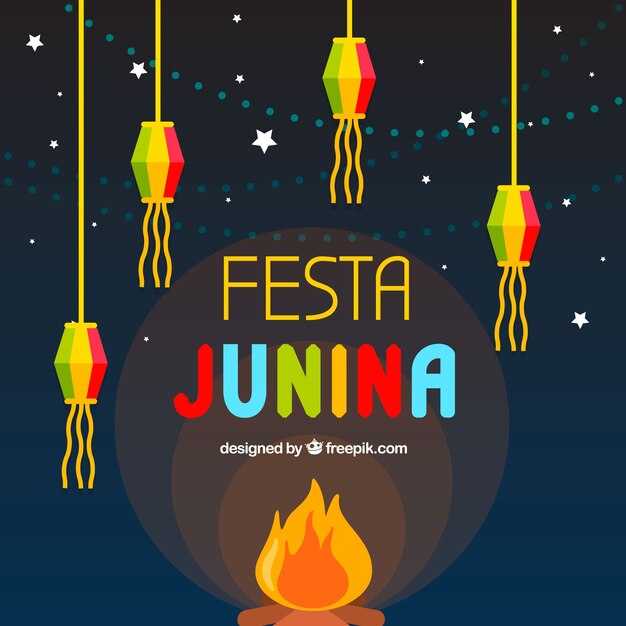 Fondo de fiesta junina con elementos tradicionales