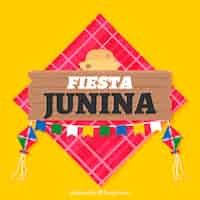 Vector gratuito fondo de fiesta junina en estilo plano