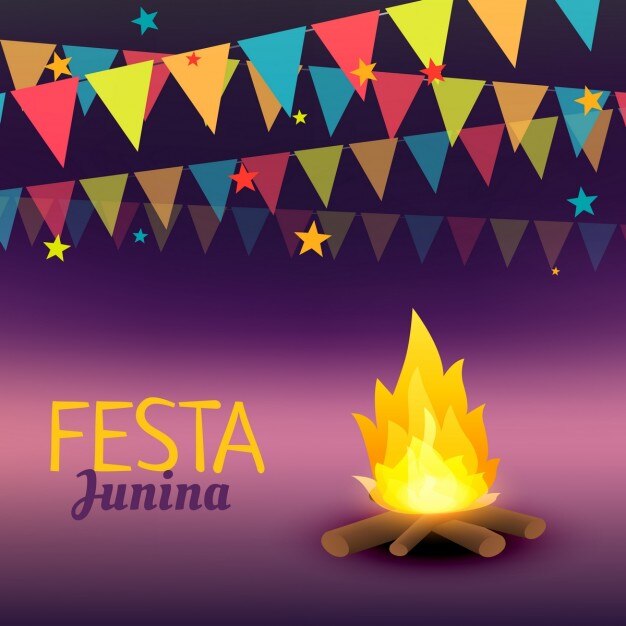 Fondo de la fiesta junina con fuego