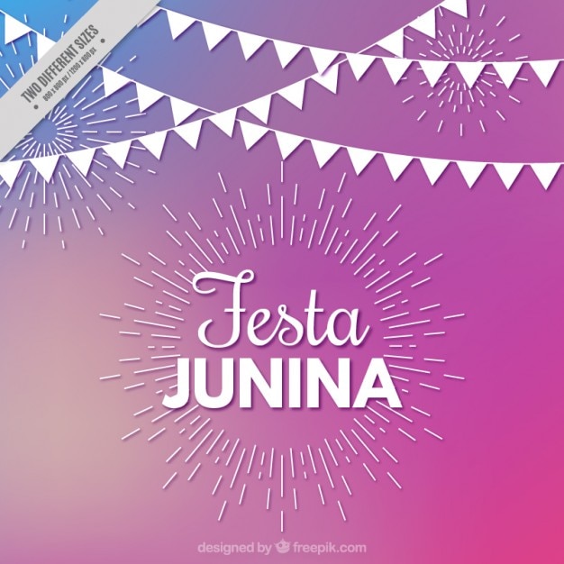 Fondo de fiesta junina con líneas y banderines