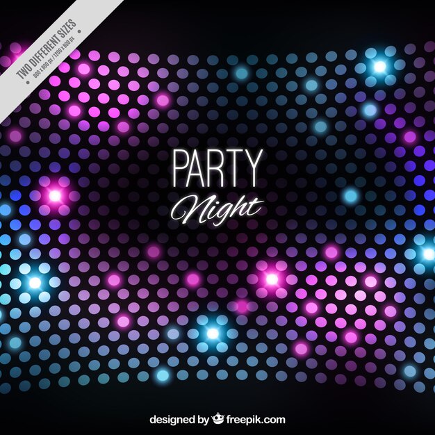 Fondo de fiesta oscuro con formas brillantes
