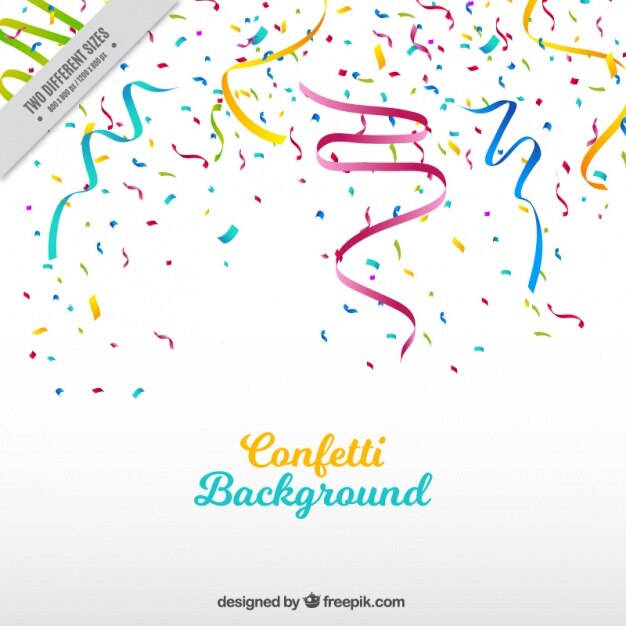 Fondo de fiesta con serpentina y confeti de colores