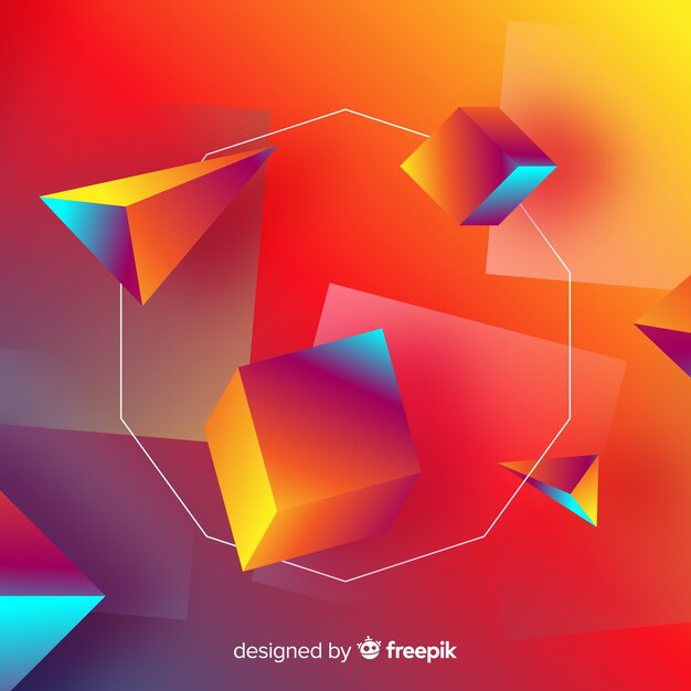 Fondo de figuras geométricas en 3d